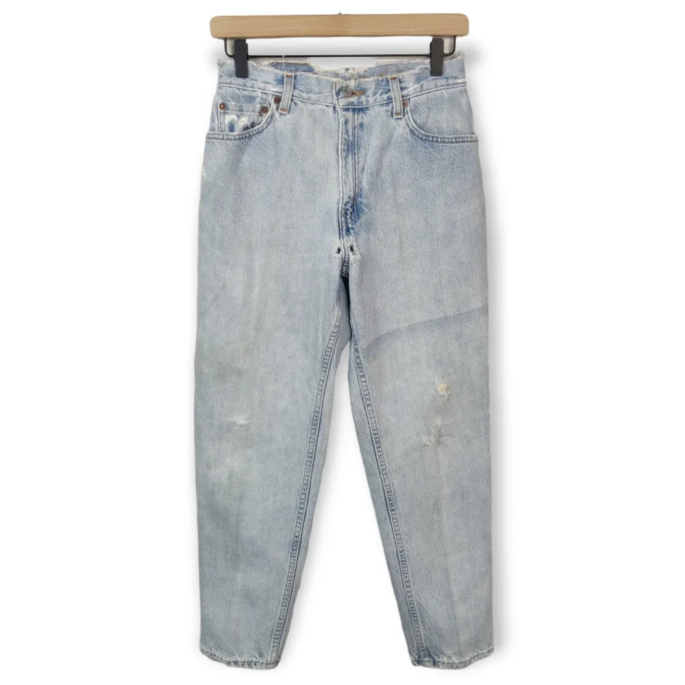 Vtg Levi's Jeans Women's 26 550 Light Wash Tapered Zip Fly 90's Distressed